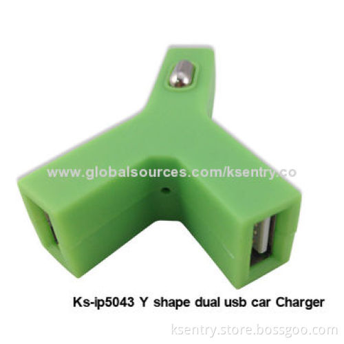 Dual USB Ports Colorful In-car charger with 2.1A Output